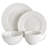 Martha Stewart Fine Ceramic 16 Piece Textured Dinnerware Set in White