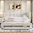 Upholstered Daybed With Trundle, Three Drawers And Vertical Striped Design-823931363-823931356