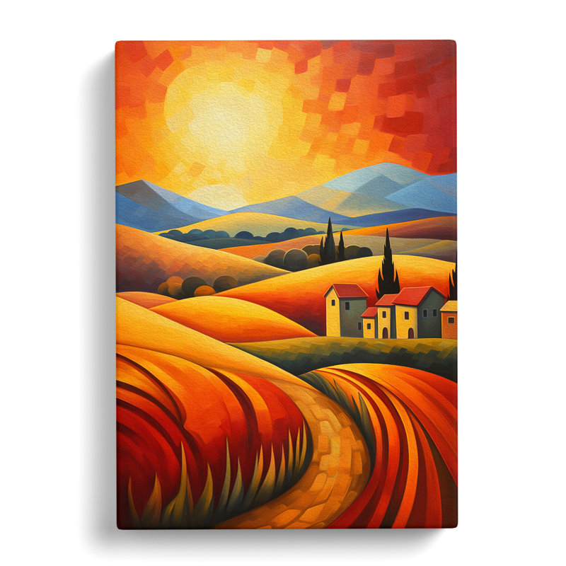 Landscape Cubism No.2 - No Frame Print, 50cm H x 35cm W x 3cm D