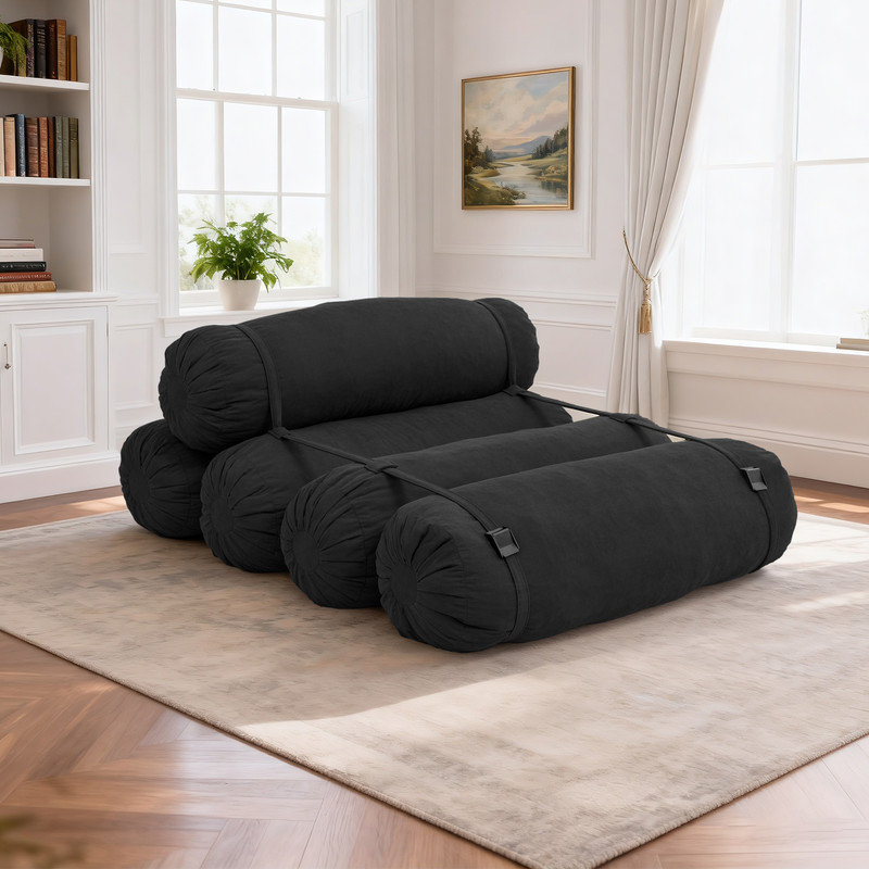 Canapé modulaire en velours côtelé, Velours côtelé noir