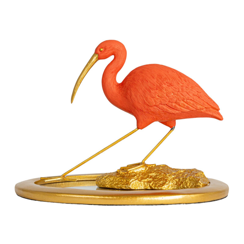 Elegant Ibis Reflection Figurine, Multicolor