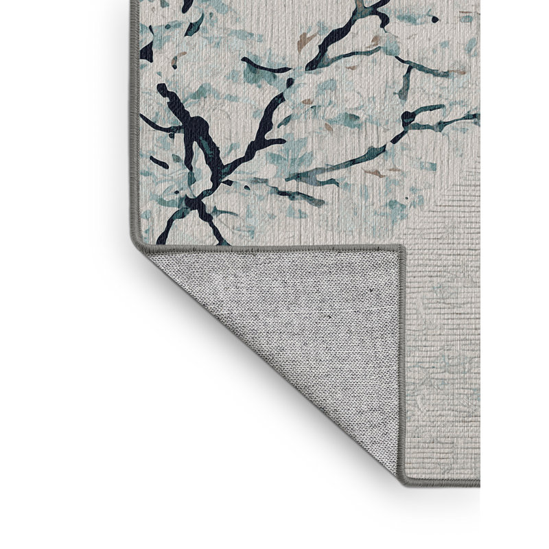 Machine Washable Gray Area Rug, Rectangle 6' x 9'