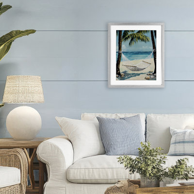Breezy Coastal Hammock, reproduction encadrée sous verre, conception de Franklyn Gregory