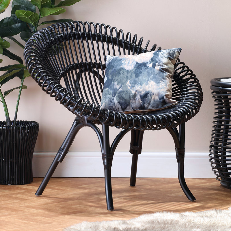 Brookhaven Upholstered Barrel Chair, Black