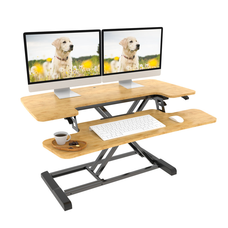 Convertisseur de bureau debout Murray, Beige/noir, H 19,6 po x l 36 po x P 24,9 po