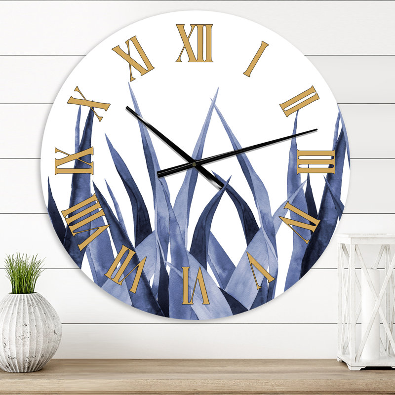 Agave bleu marine - Horloge murale traditionnelle, Moyen
