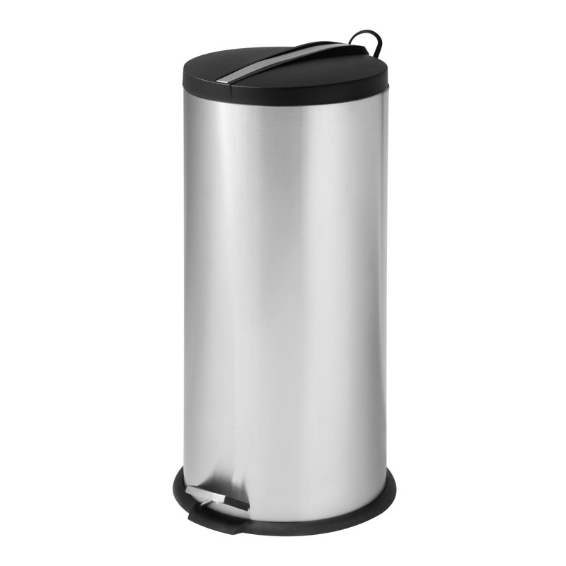 Poubelle à pédale en métal 7,9 gallons, H 24,5 po x l 12,6 po x P 12,6 po