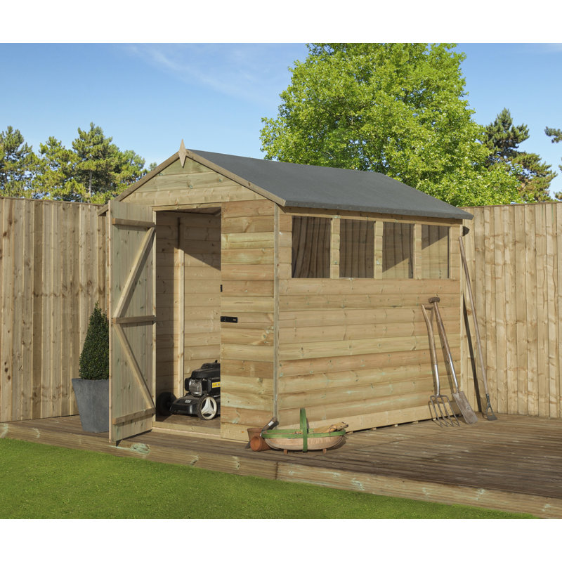 Premier Apex Shiplap Wooden Shed, 5ft. W x 8ft. D