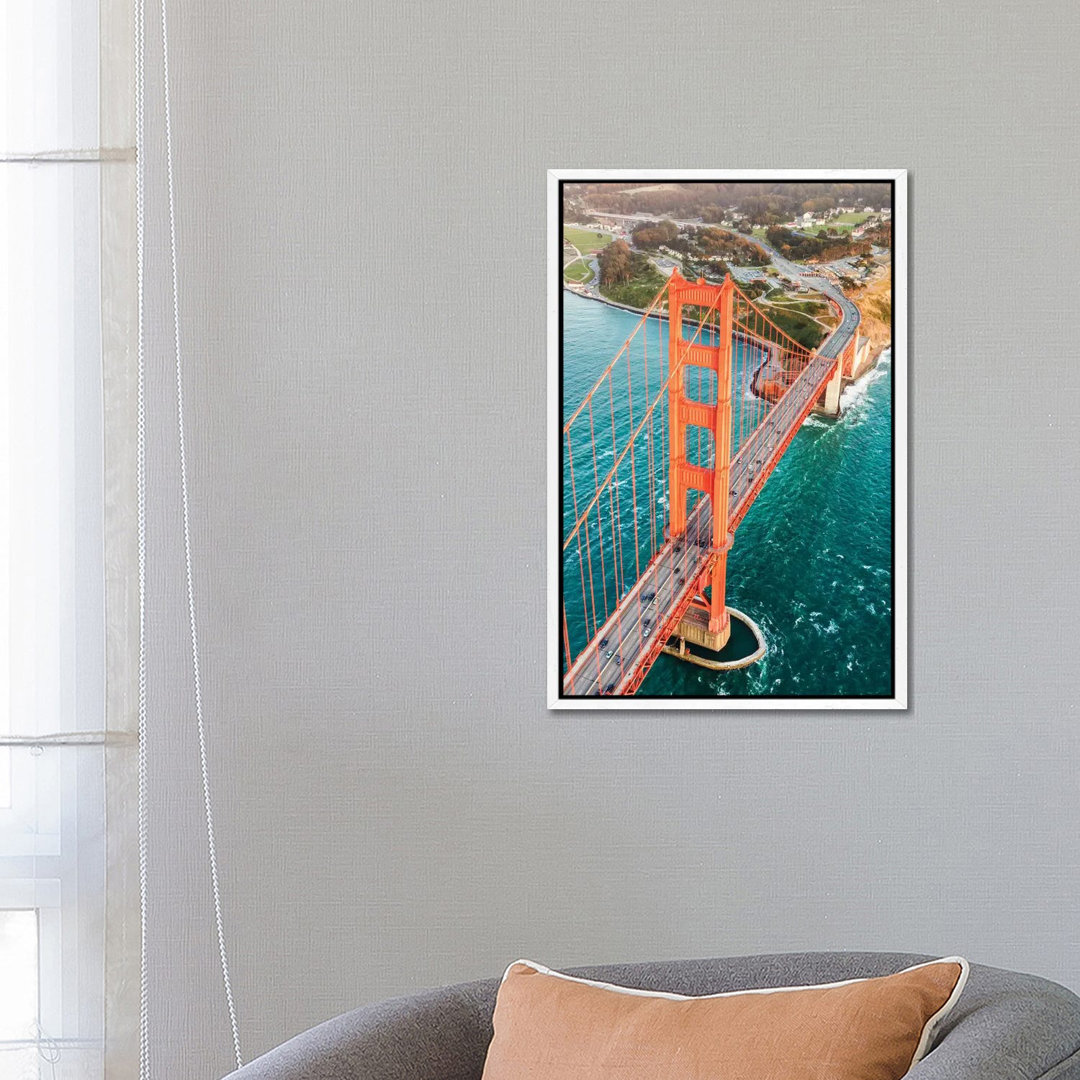 Luftaufnahme der Golden Gate Bridge, San Francisco von Matteo Colombo - Galerie-umwickelte Leinwand Giclée auf Leinwand