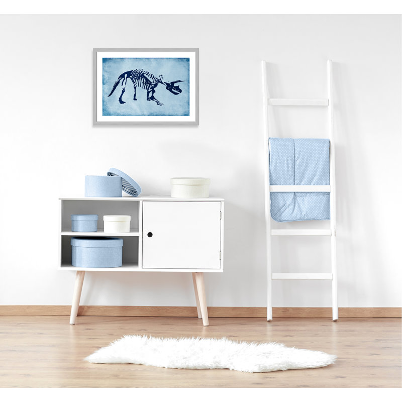 Adhésif décoratif préhistorique 2 pi, H 24,5 po x l 34,5 po x P 0,6 po, Encadré plat argent