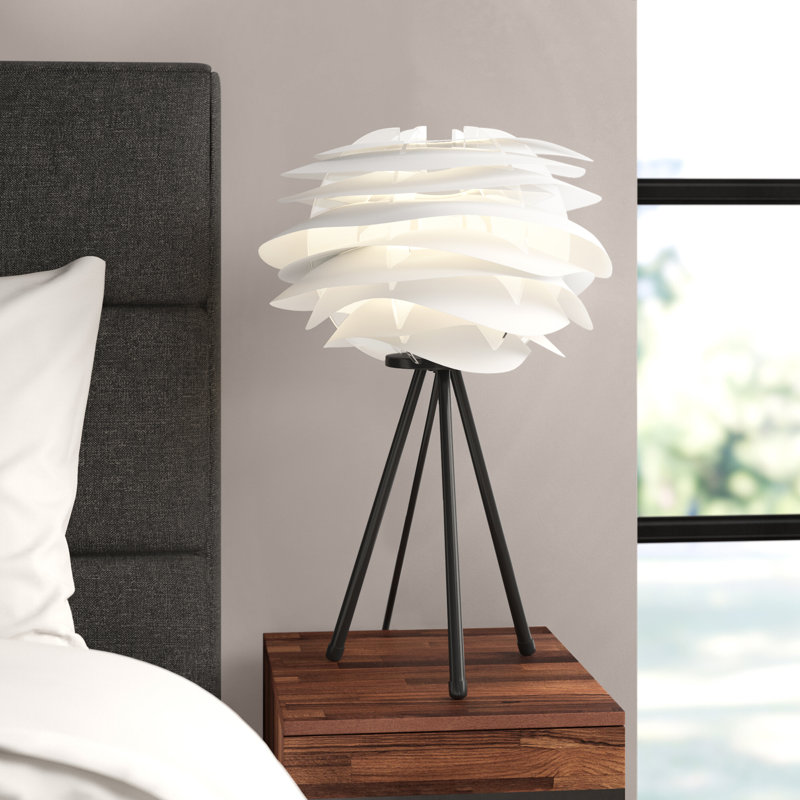 Lampe de table à trépied 19 "Carmina, Noir, Gris