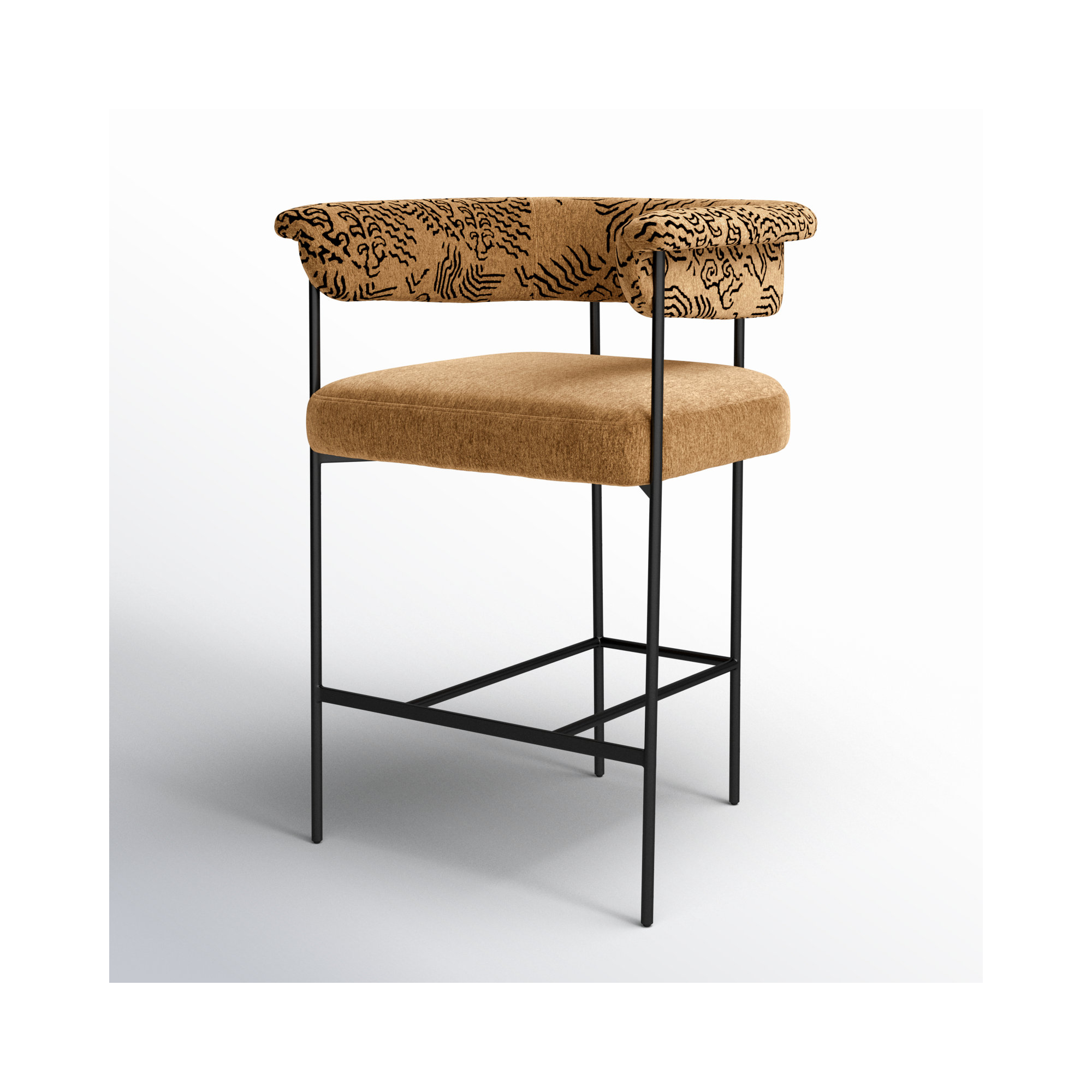 Lyssa Counter and Bar Stool, Abstract, Brown, Counter Stool (26.5" Seat Height)