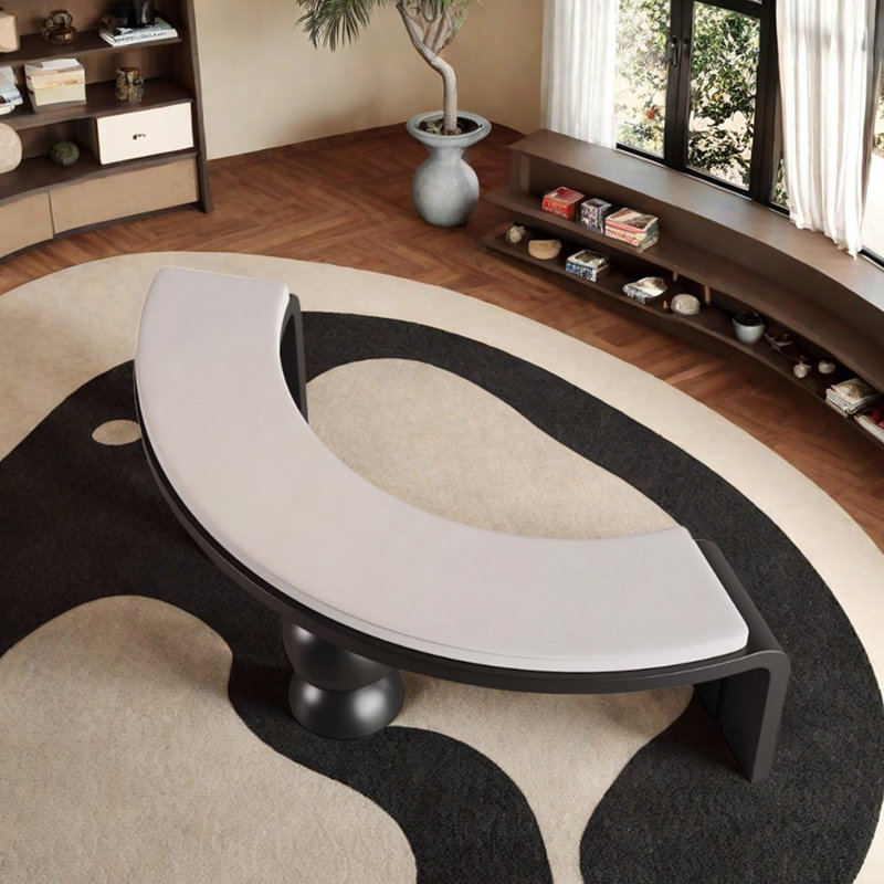 Creative Curved Multi-functional Soft Bench, 17.71" H x 78.34" W x 11.81" D