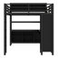 Lit mezzanine en métal pour tous les âges, grand lit avec bureau et garde-robe pratique et rangement-141314271