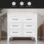 Ensemble de meuble-lavabo sur pied 36 po sans lavabo, ensemble de meuble-lavabo simple autoportant avec quatre tiroirs, armoire de rangement en bois massif seulement (PAS D'ÉVIER)