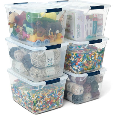 Clear Stackable Plastic Storage Bins with Lids – Home & Closet Organizer Containers