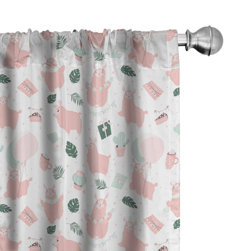 Rideaux à 4 panneaux East Urban Home Llama, L 56 po x L 95 po