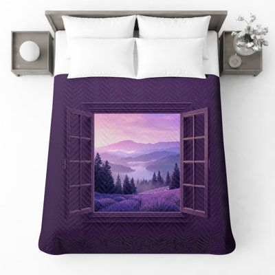 Couvre-lit matelassé lavande Mountain View toutes tailles