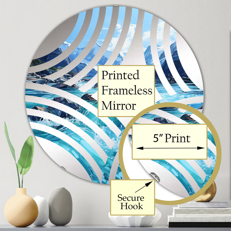 Glacier Charm In Alaska - Miroir décoratif Baptist Fan-MIR113301-Rond, 23,6 po x 23,6 po
