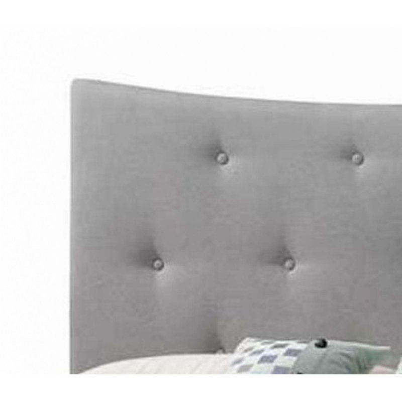 Grand lit Venacha en tissu gris