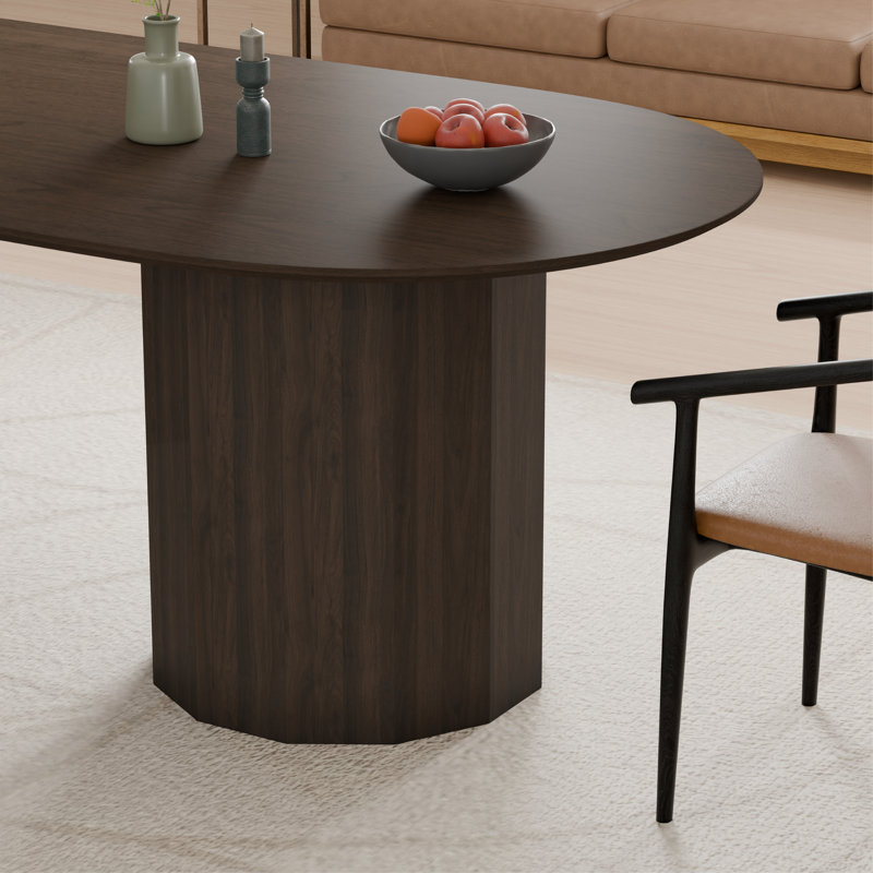 Table de salle à manger 86 po 86 pi, Marron foncé