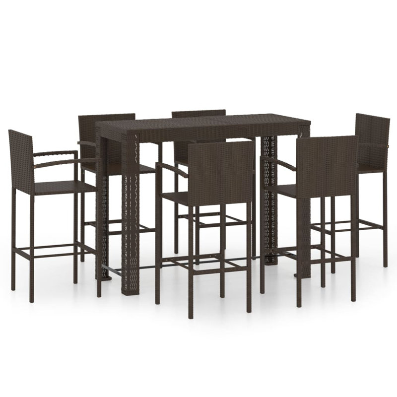 Alleghenyville 6 - Person Patio Dining Set with Rectangular Table, Brown