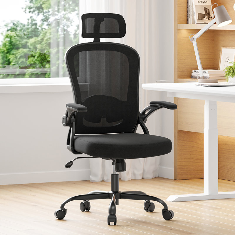 Montclaire Mesh Desk Chair With Adjustable Lumbar Support, Black/Black