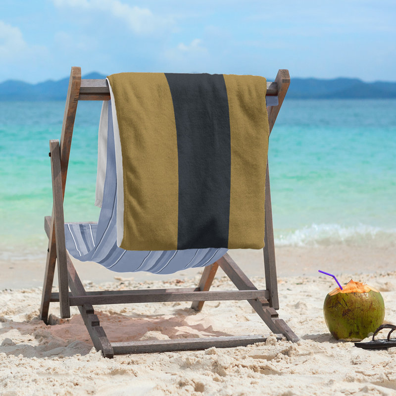 Beach Towel, Gold/Black