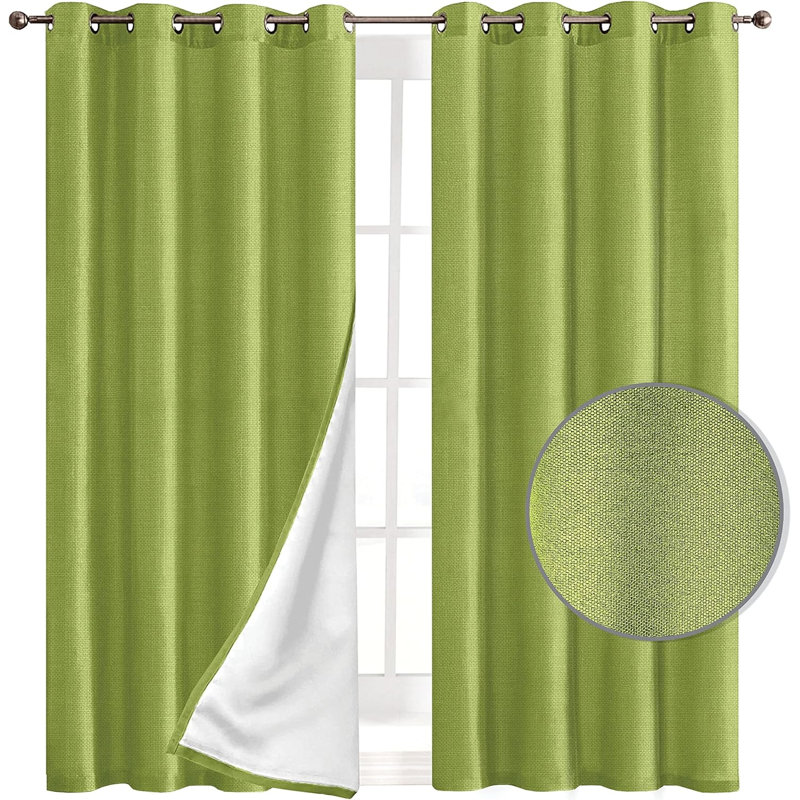 Paire de rideaux occultant en polyester Lenabelle, Vert, 54" W x 84" L