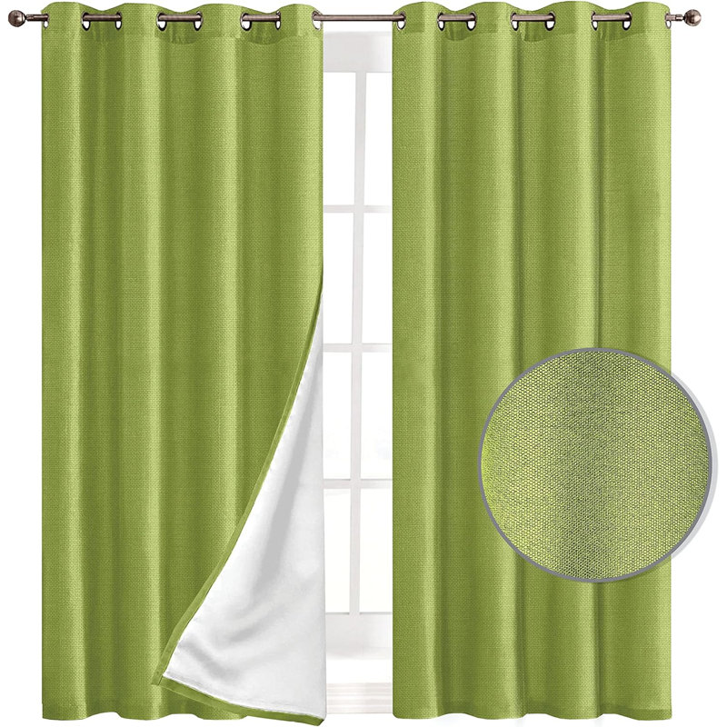 Paire de rideaux occultant en polyester Lenabelle, L 63 po x L 84 po, Vert