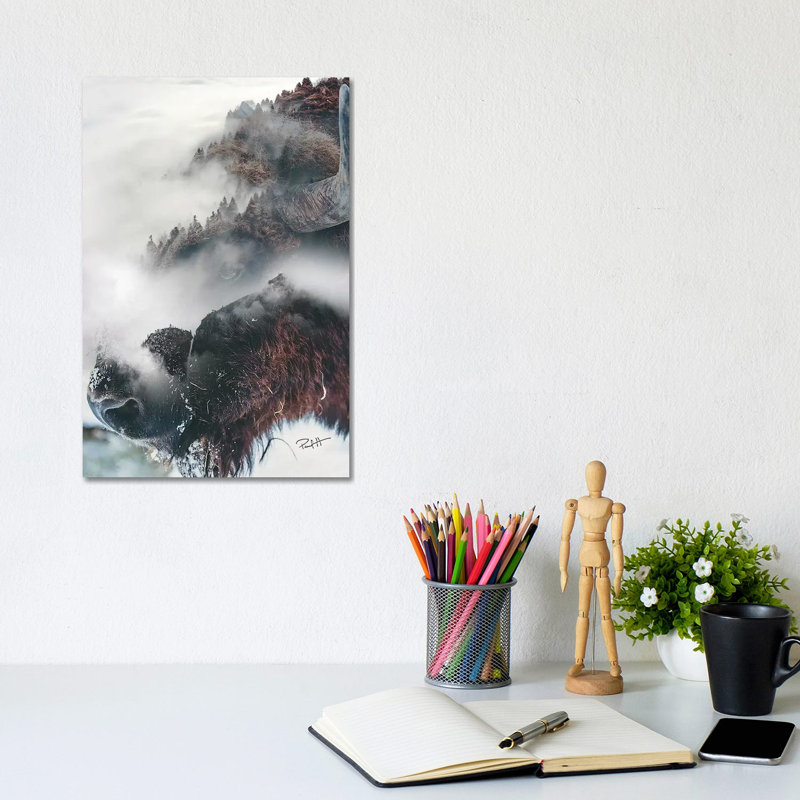 Bison 1 Piece Wrapped Canvas Wall Art, 30.48cm H x 20.32cm W x 1.91cm D