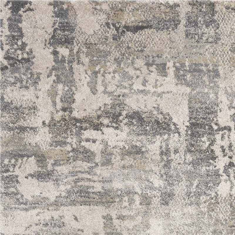 Conroy Abstract Grey Area Rug, Runner 2'2" x 7'6"
