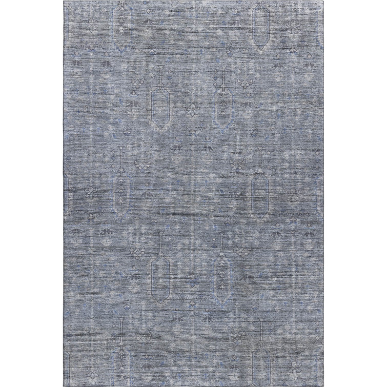 Premium Machine Washable Prisco Blue Rug
