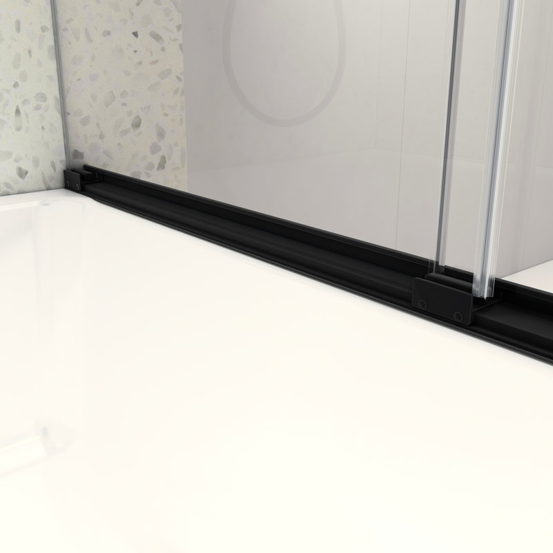 5476 Inch North American Shower Door, Matte Black, 8Mm Tempered Glass With Nano Cleaning & -Proof Film, Adjustable Soft Closing For Bathroom Door Easy , Function