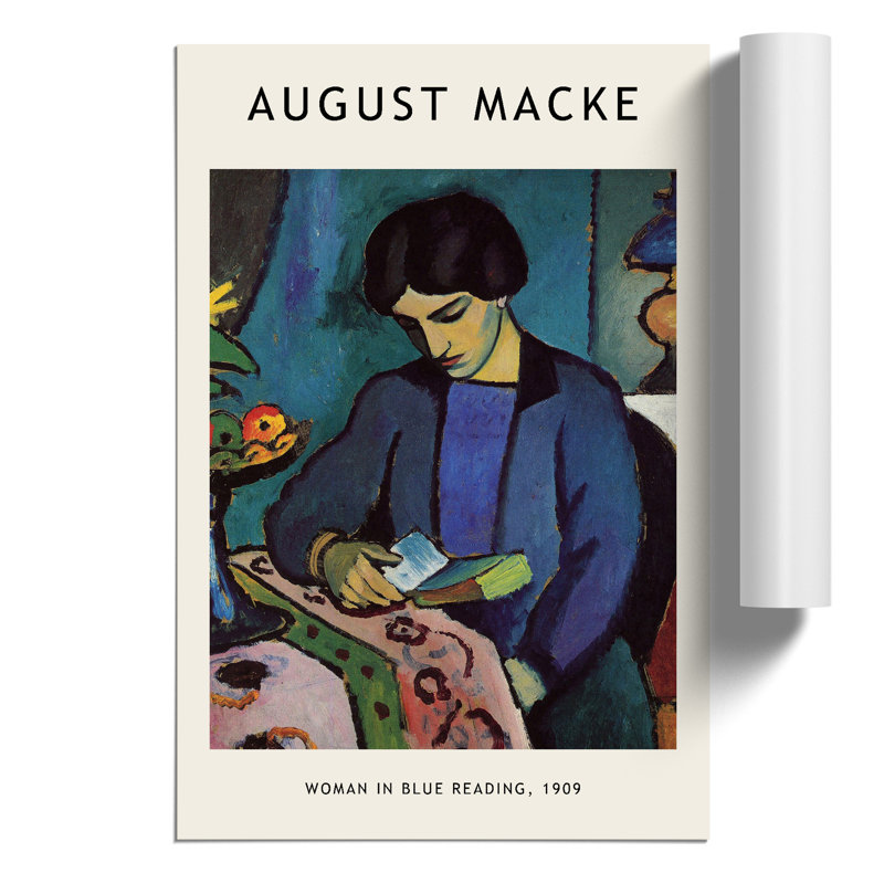 Woman Reading Print by August Macke - Frameless Print, 42cm H x 30cm W x 0.1cm D