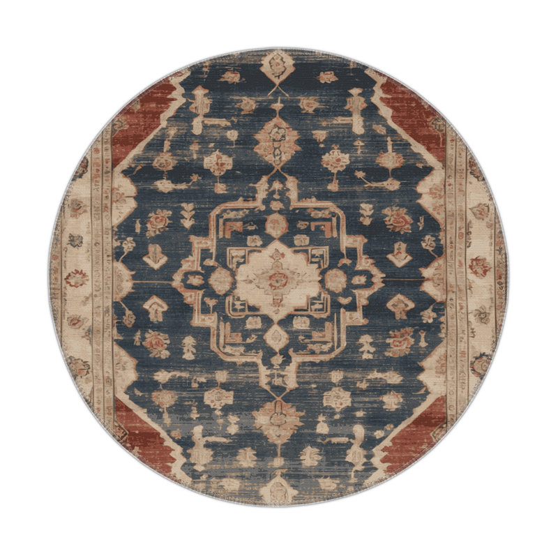 Tapis intérieur et extérieur brun Overdyed, Rond 5 pi