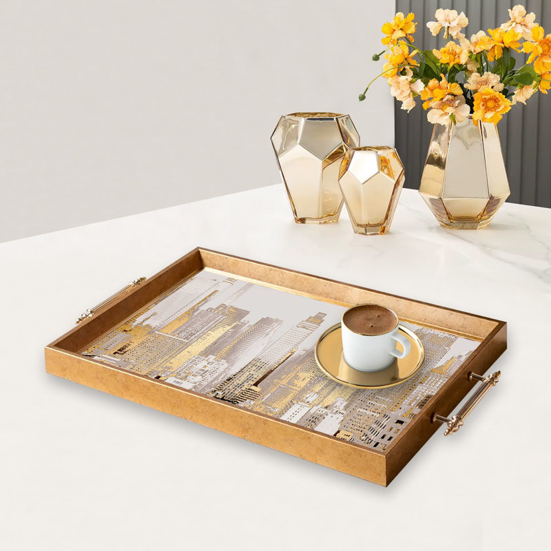 Elegant Glass Tray, 19.7 x 11.4 x 1.4 inches | 100% Durable Glass Construction | Easy to Clean with Damp Cloth | Ideal for Serving, Decorative Display, and Organizing | Stylish Addition to Home Décor