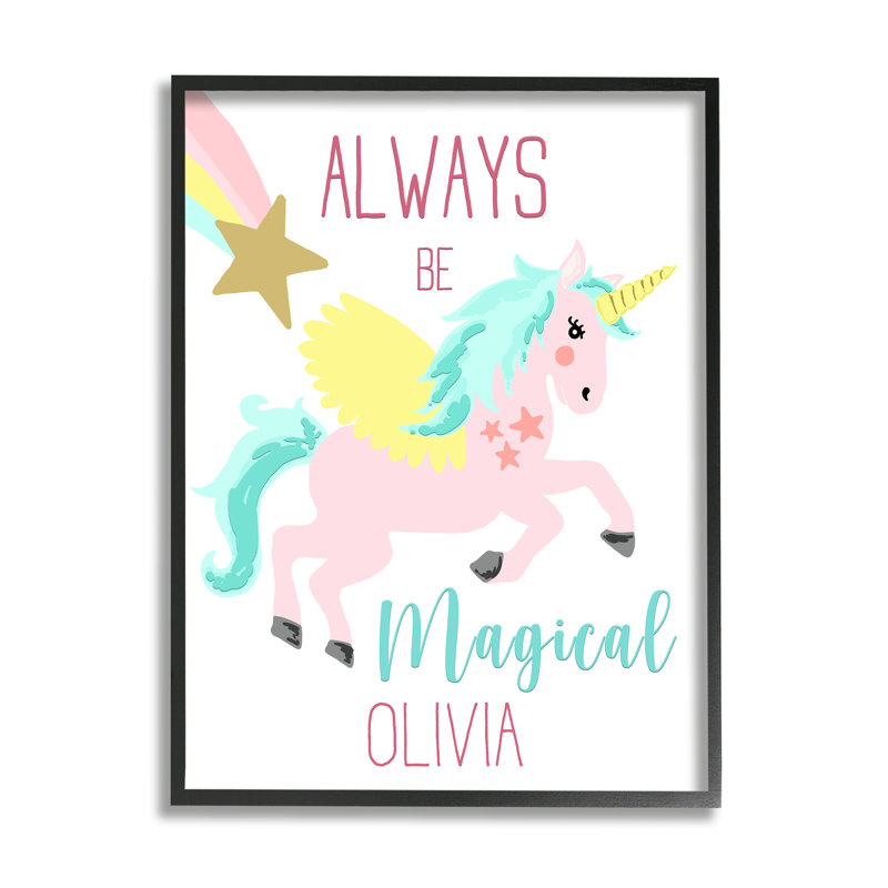 «Always Be Magical cmw-129», art mural personnalisé, H 20 po x l 16 po, Giclée encadrée noir minuit, Oui