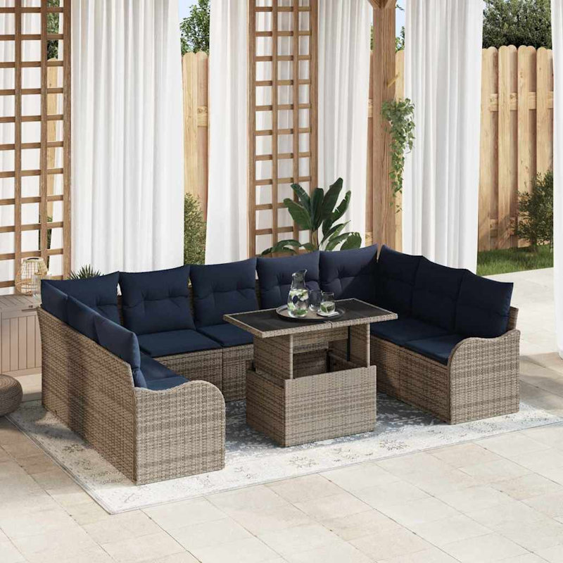 Ensemble de canapé de jardin avec coussin vidaXL 10 pièces