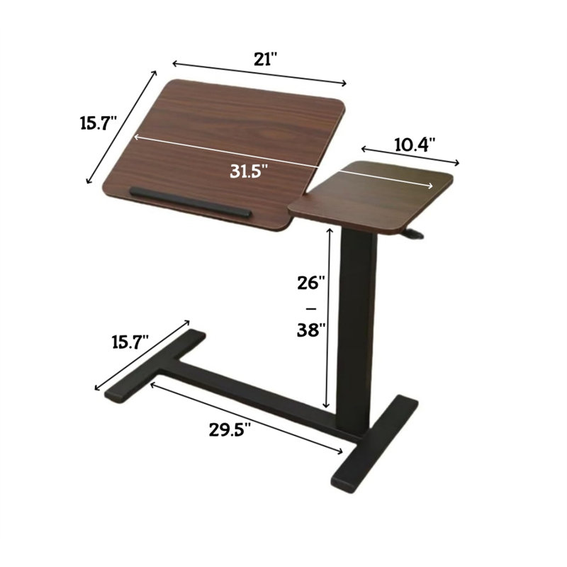 Bedside Table,Folding Overbed Bedside Desk Mobile Rolling Laptop Stand Tilting Overbed Table With Wheels Height Adjustable Tray Table For Laptop Bed Sofa Side Table