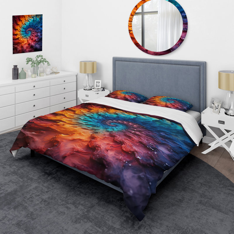 Ensemble de housse de couette Fractal Vortex III - Abstract Fractal, Housse de couette pour grand lit