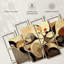 Ensemble de 4 tourbillons abstraits de tons terreux sur toile-2103015223
