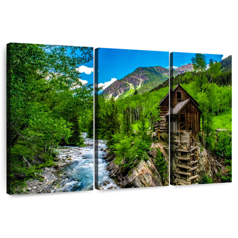 Alvord Crystal Mill By The River, 20" H x 33" W