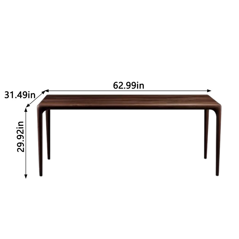 Walnut Solid Wood Dining Table, 31.49" W x 62.99" L