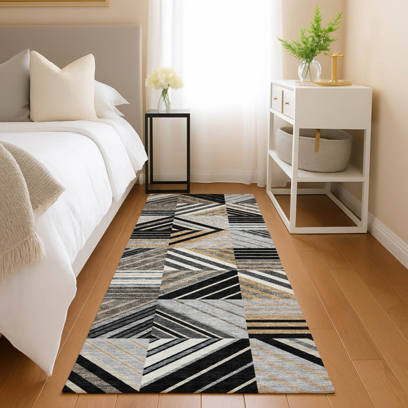 Machine Washable Indoor/Outdoor Lanphear ACN2399 Patchwork Rug, Runner 2'3" x 7'6"