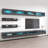 Cailynn 126" Modern Floating Wall Mounted Entertainment Center with 16-Color LED Lighting, High Gloss Finish
