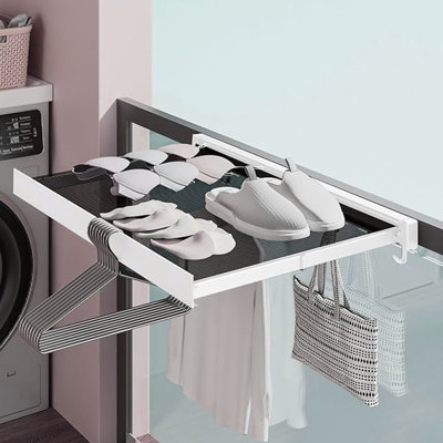 Étendoir à linge rétractable intérieur – Aluminium