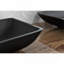 Lavabo de salle de bain vasque rectangulaire 22 po x 14 po, verre noir mat avec robinet assorti et bonde escamotable