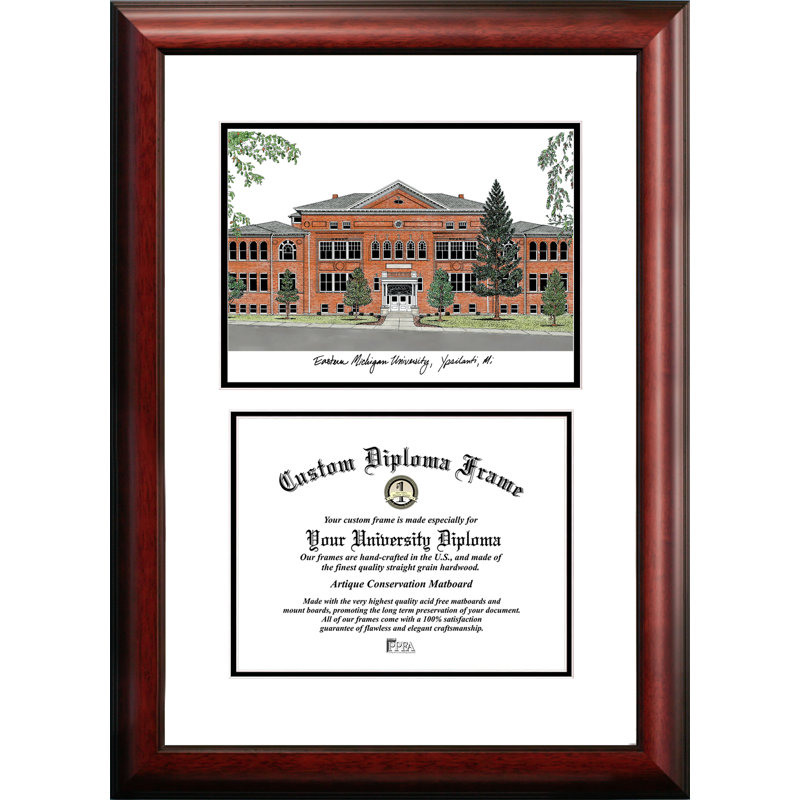 NCAA Scholar Diploma Picture Frame, Aigles de l'est du Michigan, 17cm H x 21cm W x 2cm D