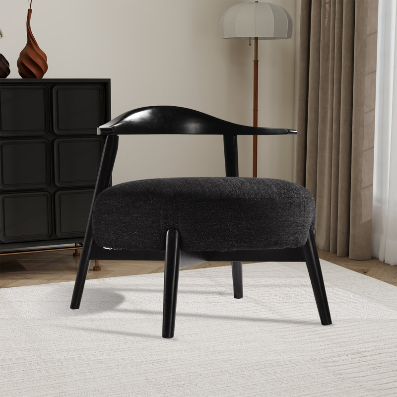 Fauteuil d'appoint rembourré sans accoudoirs l 27,48 po, 	Polyester noir